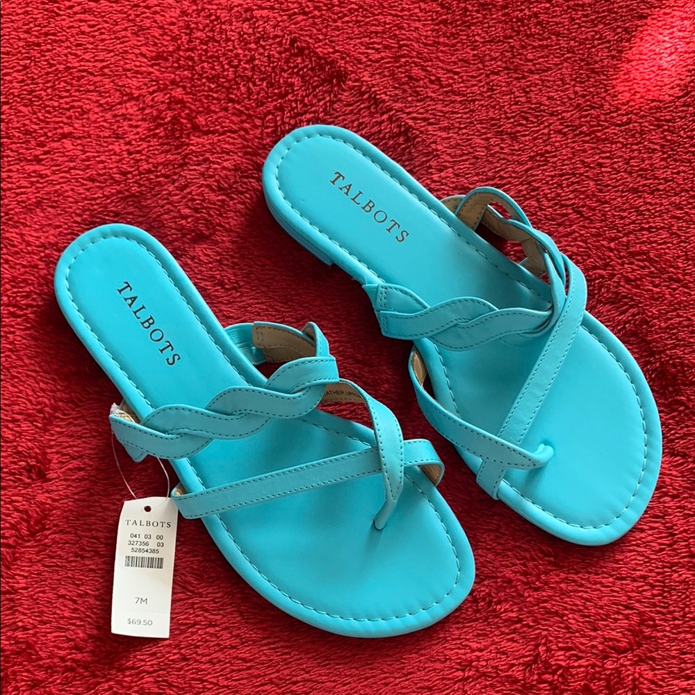 Talbots Blue Slip-On Sandals with Thong Design - Picture 3 of 5